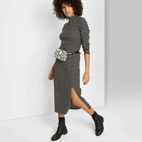 wild fable Dresses | Wild Fable Target Blkwht Striped Midi Dress Xs | Poshmark